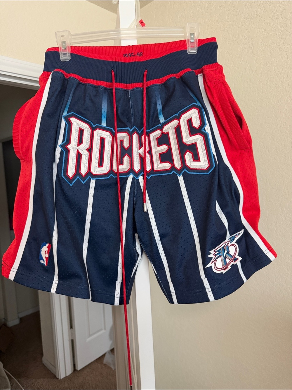 Just Don Rockets Navy & Red Athletic Shorts